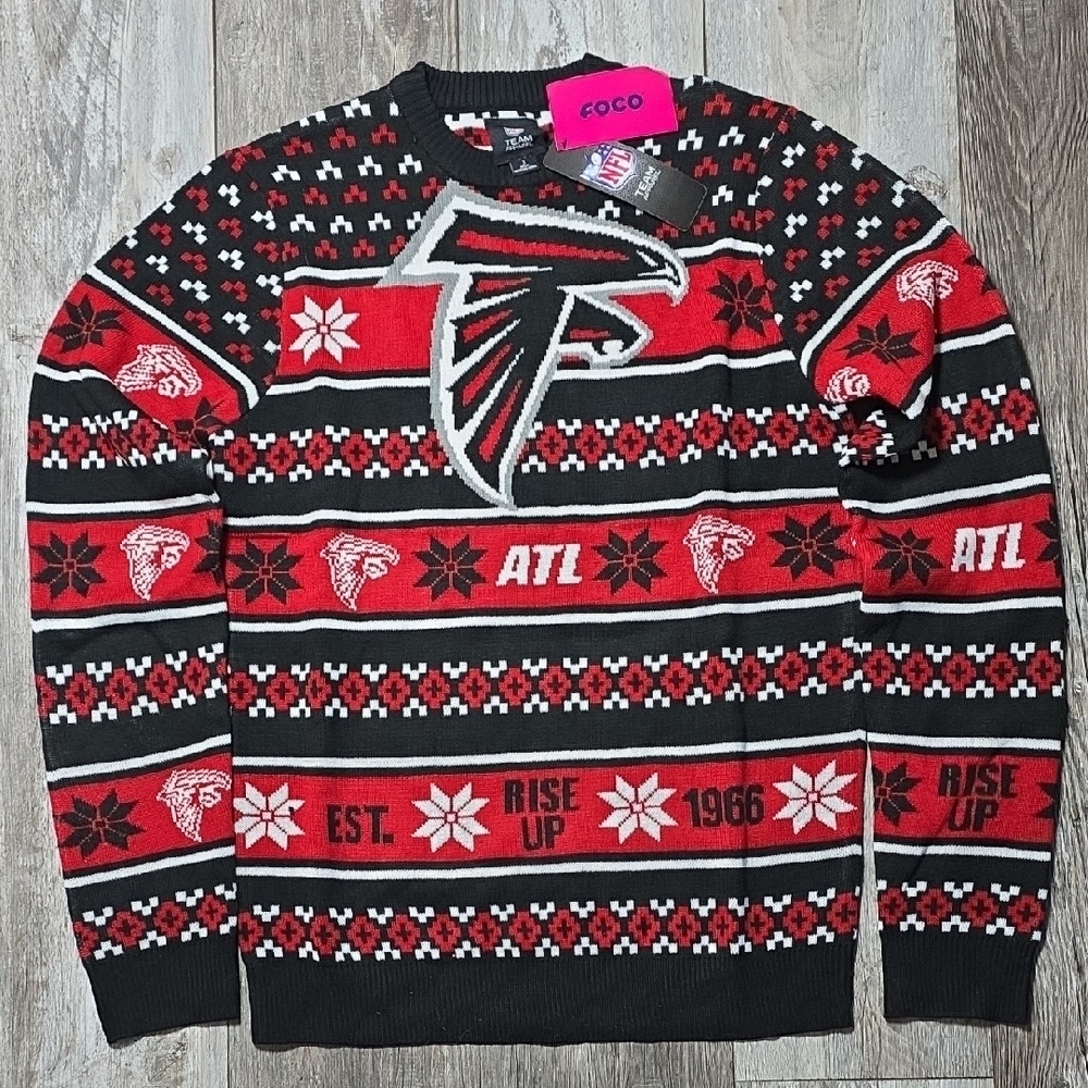 FOCO | Atlanta Falcons Officially Licensed Ugly Holiday Sweater Sz Sm *NWT